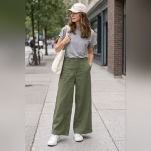 Commense Women's Drapey Pleated Wide-Leg Pants 